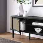 Modway - Miramar 60 po Bois Meuble TV, Noir-Trou de gestion des câbles