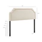 Modway - Magnolia Taille Velvet Performance Résistant aux Taches Tête de lit King Size - Albâtre-Tête de lit King Size rembourrée