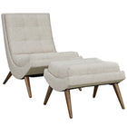 Modway - Ramp Tissu rembourré Ensemble de chaise longue - Sable-Fauteuil lounge moderne