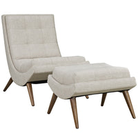 Modway - Ramp Tissu rembourré Ensemble de chaise longue - Sable-Fauteuil lounge moderne