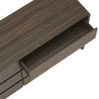 Manhattan Comfort - Linda 72" Moderne Commode Double à 6 Tiroirs - Noyer Brun-Design de tiroir épuré à façade plane pour une esthétique minimaliste et contemporaine