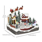 HOMCOM - Village de Noël lumineux animé avec Père Noël et renne-Le matériau en résine de qualité est robuste et ne se décoloure pas facilement 