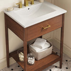 Modway - Zaire 24" Vanette de salle de bain - Blanc noyer-Jambes effilées