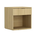 Manhattan Comfort - Table de nuit Clive 22" style mid-century moderne à 1 tiroir - chêne naturel et or-10
