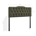 Modway - Annabel Mélange de lin premium Tête de lit King, Sauge-Touffage en losange