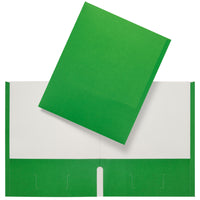 Staples - Portefeuille à 2 pochettes - Lot de 25 - Vert-Peut contenir jusqu'à 100 feuilles de papier format lettre (50 par pochette)