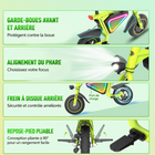 Gyrocopters - Trottinette électrique pour enfants Radi8 - Vitesse 25 km/h - Autonomie 20 km - Éclairage LED - Vert-Avec une vitesse de pointe de 25 km/h et une fonction de sécurité spécialisée « Push-to-Start », les jeunes pilotes bénéficient d'une accélération fluide et sûre qui leur permet de garder une maîtrise totale de leur trajet
