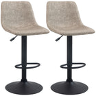 HOMCOM - Tabourets de bar pivotants réglables avec dossier - beige - paquet de 2-Ensemble de 2 pour un look élégant et coordonné dans votre maison 
