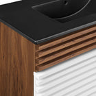 Modway - Render 36" Vanette de salle de bain - Noyer blanc Noir-Matchs non inclus