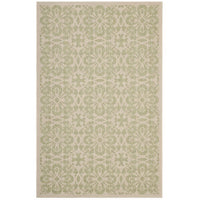 Modway - Ariana Treillis floraux vintage à l’intérieur et à l’extérieur Tapis de comédie 8 pi l x 10 pi L - Vert clair et beige-Tapis vintage à treillis floraux