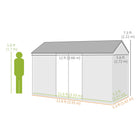 Outsunny - Remise de rangement extérieure 12 pi x 5,5 pi, avec porte verrouillable, pour jardin, vert-Comprend quatre évents et une fenêtre pour l'air et la lumière
