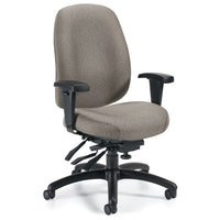 Global - Fauteuil à basculements multiples à dossier moyen Granada Deluxe - Gris pâle-Fauteuil à basculements multiples à dossier moyen