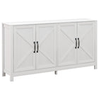 HOMCOM - Armoire de rangement de cuisine style ferme 60 po L - blanc-Style ferme moderne avec une porte de grange et une finition effet bois 