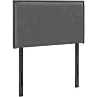Modway - Camille Tissu rembourré Tête de lit jumelée, Gris-Rembourrage fin en polyester