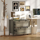 HOMCOM - Armoire latérale pour dossiers pour bureau à domicile - gris-Le plateau peut accueillir des imprimantes, des scanners ou exposer des objets personnels 