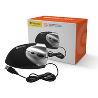 IntekView - Souris verticale avec fil, Droitiere-Revêtement doux qui offre une utilisation agréable. 