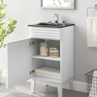 Modway - Render 18" Vanette de salle de bain - Blanc Noir-Trous centraux de 8"