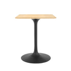 Modway - Lippa 24 po Carré Bois Table à manger, Noir Naturel-Placage de bois