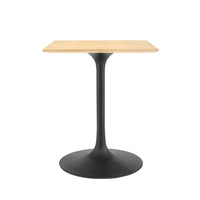 Modway - Lippa 24 po Carré Bois Table à manger, Noir Naturel-Placage de bois