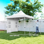 Outsunny - Tente auvent pliante robuste 10 pi l x 10 pi L - UPF50+ - Blanc-Toit en tissu Oxford UPF50+ bloquant 98 % des rayons UV