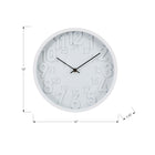 Monarch Specialties - 9118 Horloge Murale Juvénile Rond de 12" - Visage Blanc/Cadre Blanc-L'affichage numérique en relief, en format 12 heures et 24 heures, sous une surface en verre transparent, est conçu pour une lisibilité optimale