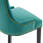 Modway - Marquis Performance Velvet Chaises de salle à manger Ensemble de 2 - Sarcelle-9