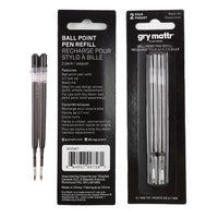 Gry Mattr − Recharge pour stylo à bille − noir − paquet de 2-Encre noire
