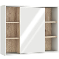 HOMCOM - armoire de rangement murale pour salle de bain avec porte miroir et étagère - blanc-Conception murale, prend peu de place 