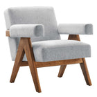 Modway - Lyra Tissu Fauteuil - Tissu gris clair - Ensemble de 2-Tissu tissé en bruyère