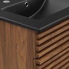 Modway - Render 24" Vanette de salle de bain - Noir noyer-Trous centraux de 8"