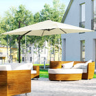 Outsunny - Parasol suspendu carré de patio 8 pi L x 8 pi l avec rotation à 360°, blanc crème-La toile de 8' x 8' (245 x 245 cm) offre une ombre complète dans n'importe quel parc, jardin, terrasse, cour, plage, piscine ou autre espace extérieur  