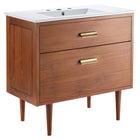 Modway - Cassia 36" Vanette de salle de bain - Blanc naturel-Assemblée requise