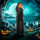 HOMCOM - Halloween Skull Pumpkin Ghost Animatronic Prop w/ Light Up Eyes-S'active automatiquement au toucher ou par des sons forts  