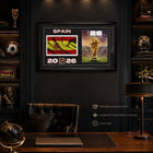Frameworth - Coupe du Monde FIFA 2026 Officielle Espagne Cadre Drapeau et Trophée - 15 po x 24 po-Fabriqué au Canada par Frameworth Sports Marketing, fondée en 1992, produisant des souvenirs sportifs sous licence officielle.