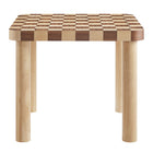 Modway - Oscar Carré de 36 pouces Table à table à table à damier, Chêne et noyer-Assemblée requise