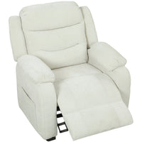 HOMCOM - Fauteuil de massage électrique avec moteur silencieux - beige-Fauteuil inclinable électrique à une touche avec repose-pieds atteint 150° en douceur grâce à un moteur brushless silencieux 