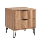 Manhattan Comfort - Table de nuit moderne DUMBO 51 cm à 2 tiroirs - Brun doré-17,73 po L x 20,07 po l x 21,65 po H