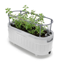 Permasteel - Jardinière à arrosage automatique avec supports de fixation - blanc-Système d’arrosage automatique
