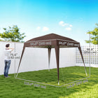 Outsunny - Tente auvent d'extérieur pliante 8 pi l x 8 pi L avec sac - Café-Structure en métal robuste assurant solidité et stabilité