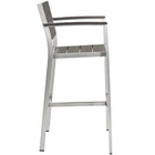 Modway - Shore Terrasse extérieure Aluminium Tabouret de bar - Gris argenté-Cadre en aluminium anodisé