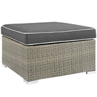 Modway - Repose Terrasse extérieure Tissu rembourré Ottoman in Charbon gris clair-Ottoman extérieur patio