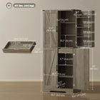 HOMCOM - Armoire de garde-manger de cuisine style ferme 72 po - gris ivoire clair-Le design de porte de grange apporte une touche chaleureuse et accueillante 