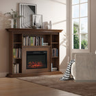 HOMCOM - Insert de foyer électrique 1400 W avec flammes réalistes, noir-Conception pour une utilisation toute l'année, peut être utilisé avec ou sans chaleur 
