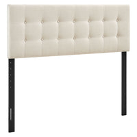 Modway - Emily Tissu tapis Tête de lit King Size, Écru-Tissu de type lin haut de gamme