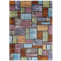 Modway - Success Mosaïque géométrique abstraite de Nyssa Tapis de comédie 8 pi l x 10 pi L - Multicolore-Tapis en mosaïque géométrique abstraite