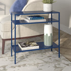 Hudson&Canal - Table d'appoint rectangulaire Ricardo 61 cm (24 po) de largeur par - Bleu Mykonos-Une finition artisanale est appliquée sur le cadre en acier