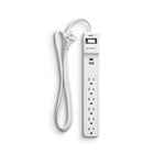 NXT Technologies - Protecteur de surtension à 6 prises et 2 ports USB - Cordon de 4' - Blanc-Six prises CA mises à la terre, un port USB Type-A et un port USB Type-C permettent d'alimenter facilement plusieurs appareils tels que des téléphones, des tablettes et des moniteurs en même temps