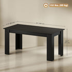 HOMCOM - Table à manger moderne 63 po avec effet bois - noir-Structure solide et pieds triangulaires assurant un soutien et une durabilité solides 