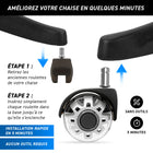 MotionGrey - Roues doubles pour chaise de bureau - Style rollerblade automatique, roulettes ergonomiques et fluides, pivotantes pour chaises gaming et de bureau, compatibles avec tous types de sols - Lot de 5-4