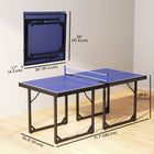 Soozier – Table de tennis compacte format moyen – 6 pi x 3 pi – Bleu-Comprend un filet sur mesure facilement attachable et un système classique de pince à vis pour une installation aisée 
